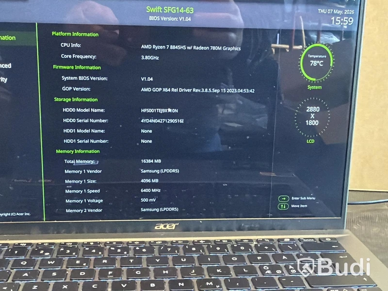Acer Swift Go 14 Laptop, Ryzen 7, 16 GB RAM
