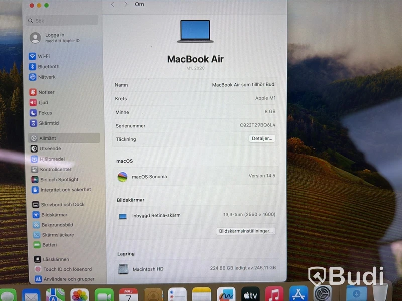 MacBook Air, M1, 8 GB RAM