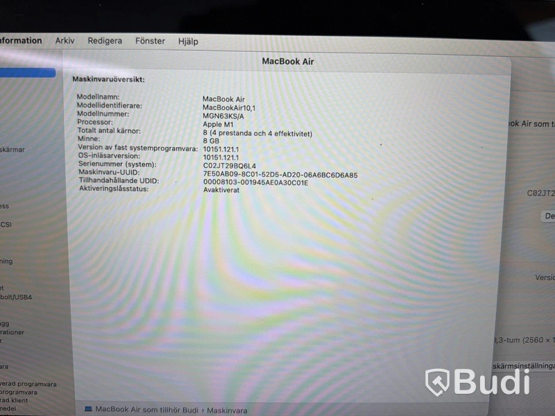 MacBook Air, M1, 8 GB RAM