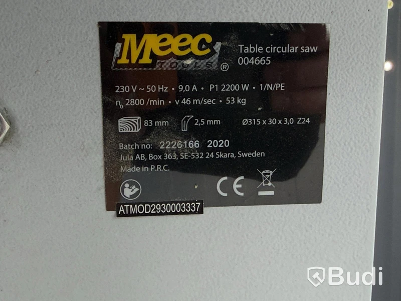 Bordssåg Meec 004665, 2020, 230 V