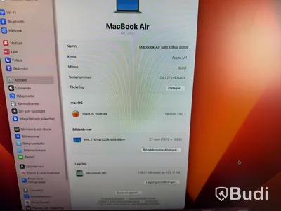 MacBook Air M1, 2020, 8 GB RAM (rep-objekt)