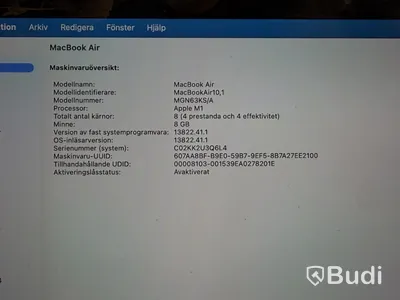 MacBook Air, M1, 8 GB RAM