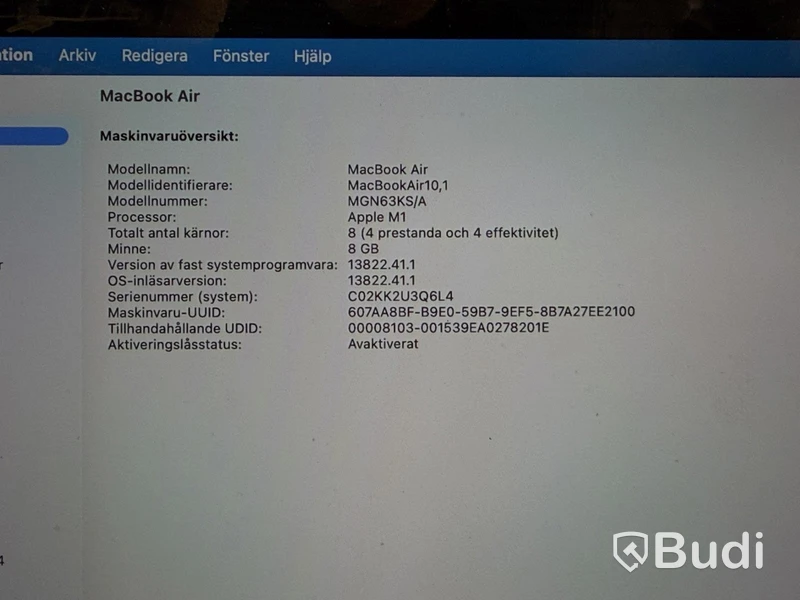 MacBook Air, M1, 8 GB RAM