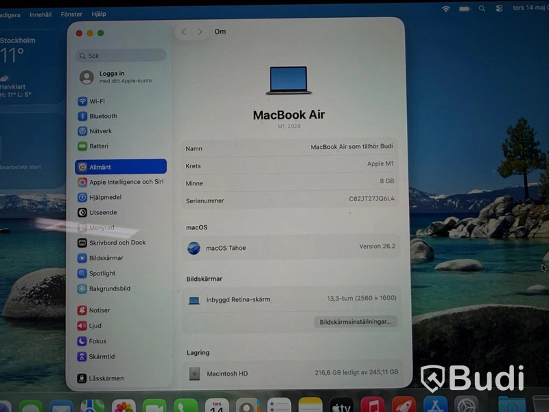 MacBook Air, M1, 8 GB RAM