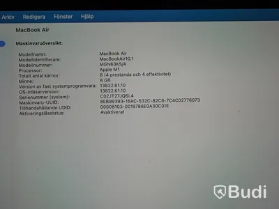 MacBook Air, M1, 8 GB RAM