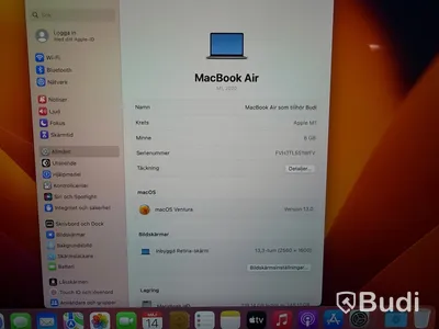 MacBook Air M1, 2020, 8 GB RAM