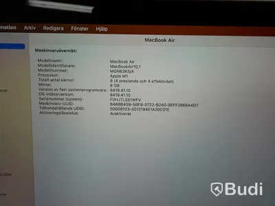 MacBook Air M1, 2020, 8 GB RAM