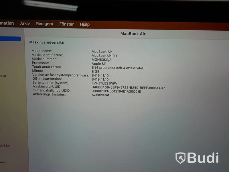 MacBook Air M1, 2020, 8 GB RAM