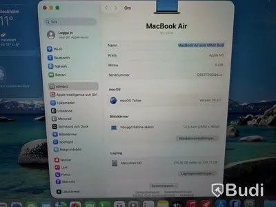 MacBook Air Apple M1, 8 GB RAM, 256 GB SSD