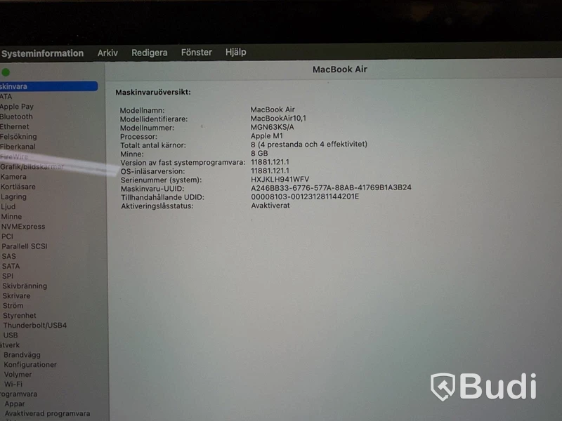 MacBook Air M1, 2020, 8 GB RAM