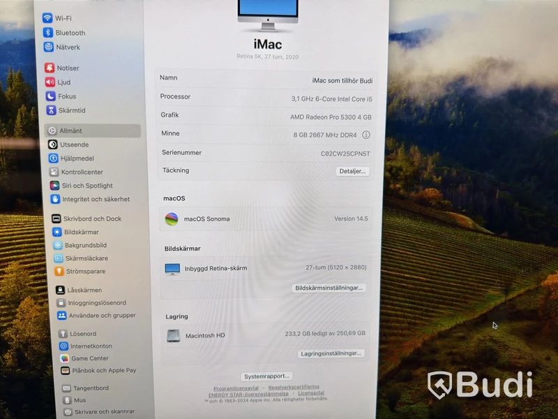 iMac 27 tum Retina 5K, 2020, 8 GB RAM