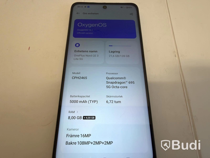 Mobiltelefon OnePlus Nord CE 3 Lite 5G, 8 GB RAM, 128 GB