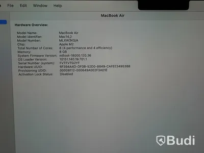 Laptop Apple MacBook Air, M2, 8 GB RAM