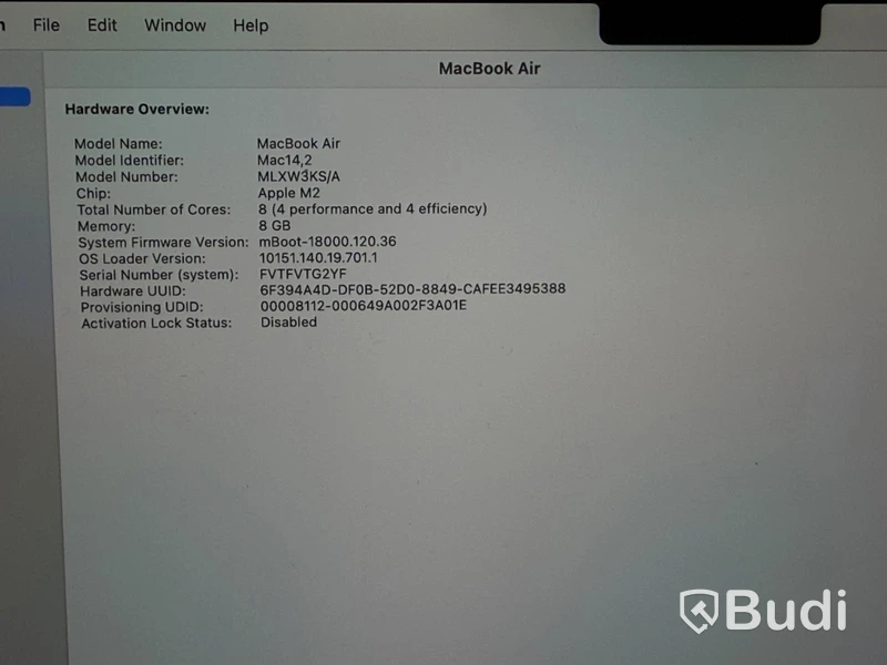 Laptop Apple MacBook Air, M2, 8 GB RAM