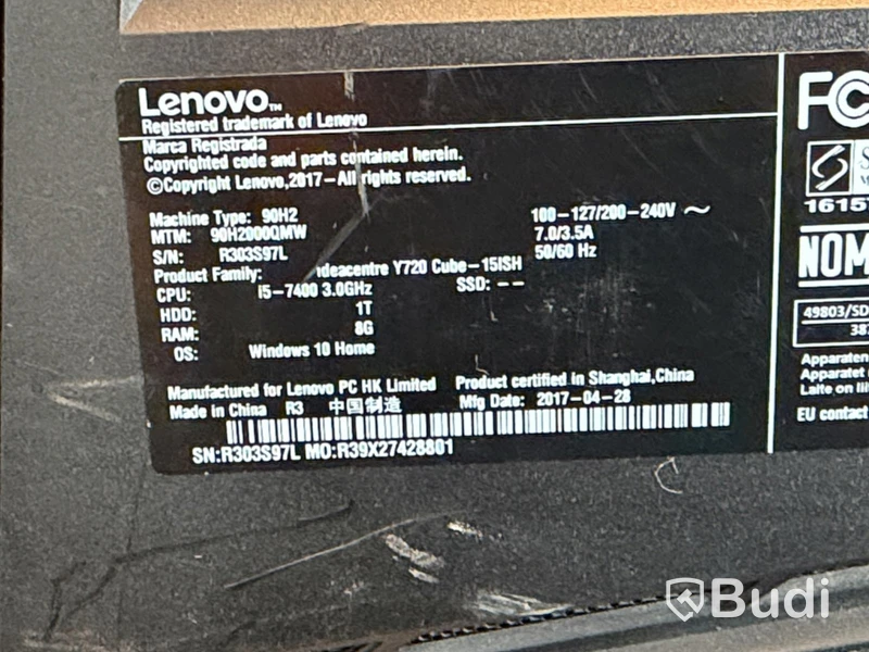 Stationär dator Lenovo IdeaCentre Y720 Cube-15ISH, i5, 8 GB RAM