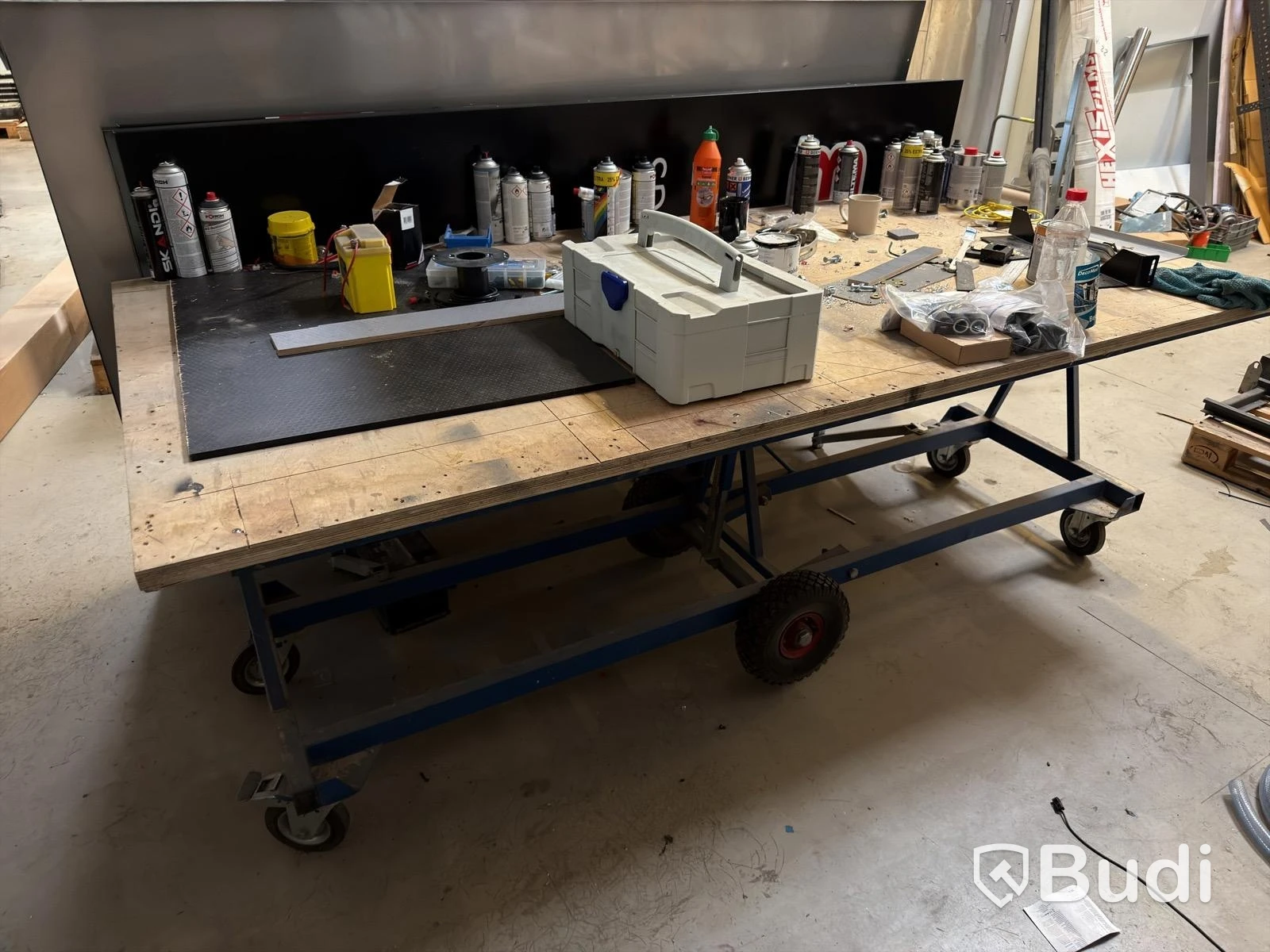 Workbench/panel trolley, adjustable