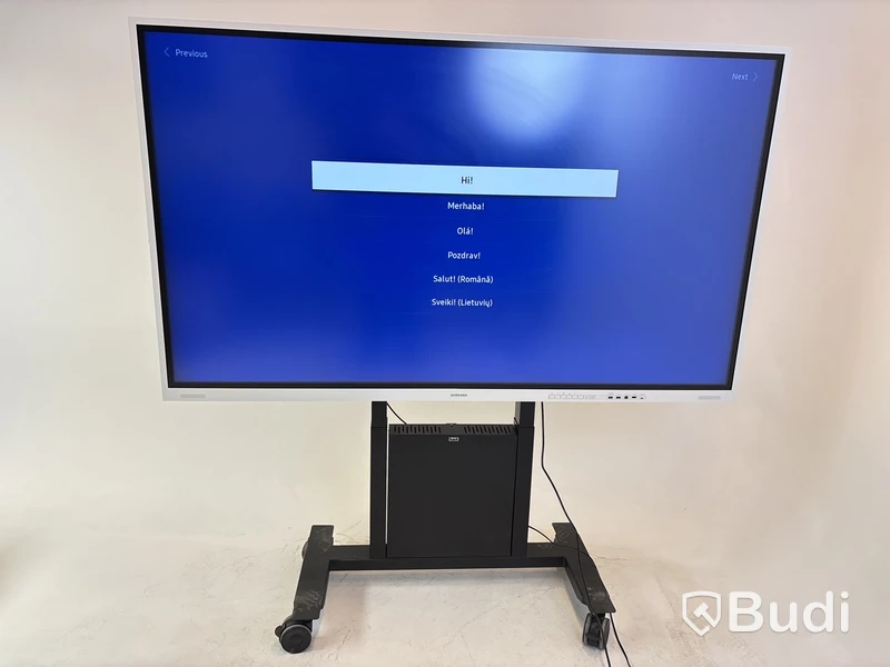 Skärm Samsung Flip, WM85B 85 tum touchskärm inkl. TV-ställ på hjul