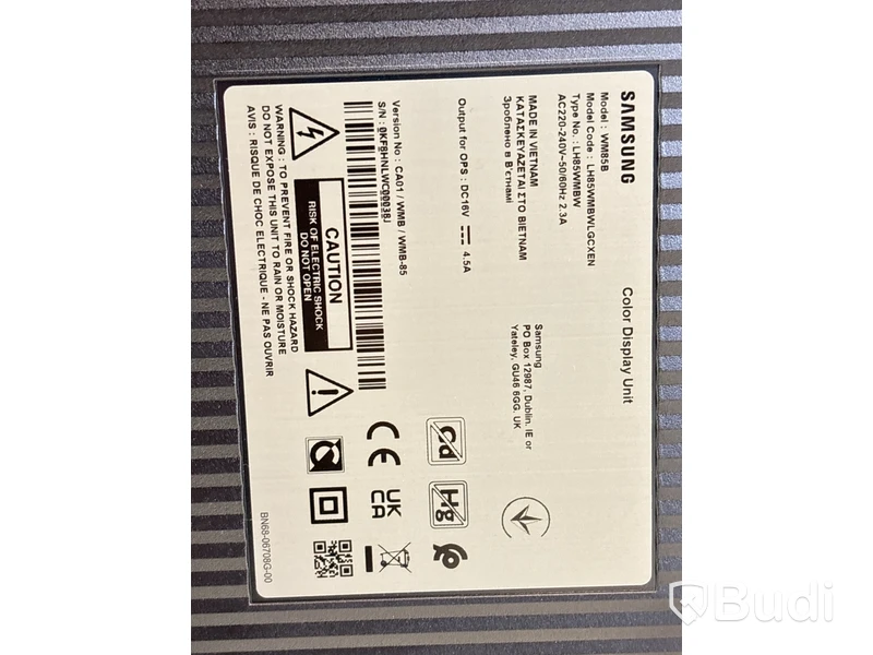 Skärm Samsung Flip, WM85B 85 tum touchskärm inkl. TV-ställ på hjul