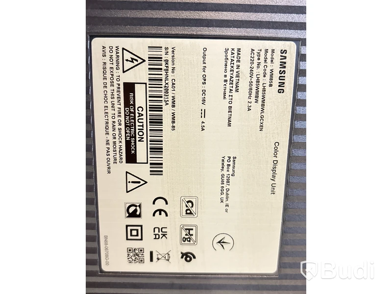 Skärm Samsung Flip, WM85B 85 tum touchskärm inkl. TV-ställ på hjul