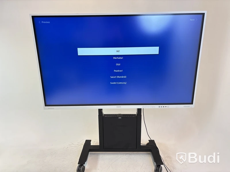 Skärm Samsung Flip, WM85B 85 tum touchskärm inkl. TV-ställ på hjul