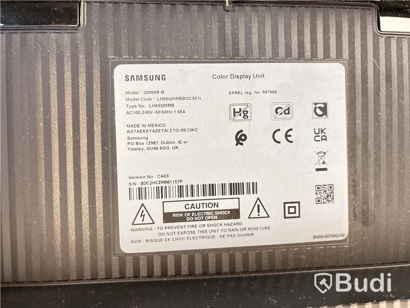 TV-skärm Samsung, QM65R-B, 65 tum 4K inkl. TV-ställ på hjul