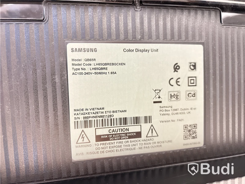 TV-skärm Samsung, QB65R, 65 tum 4K inkl. TV-ställ på hjul