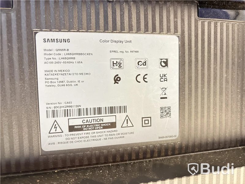 TV-skärm Samsung, QM65R-B, 65 tum 4K inkl. TV-ställ på hjul