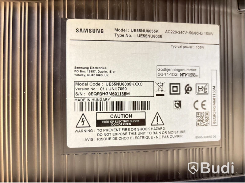 TV-skärm Samsung UE55NU6035K, 55 tum