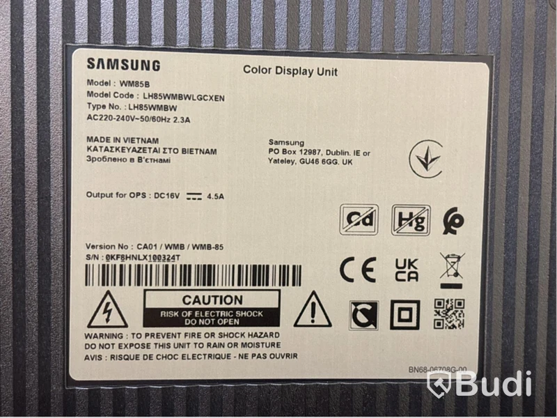 Skärm Samsung Flip, WM85B 85 tum touchskärm inkl. TV-ställ på hjul