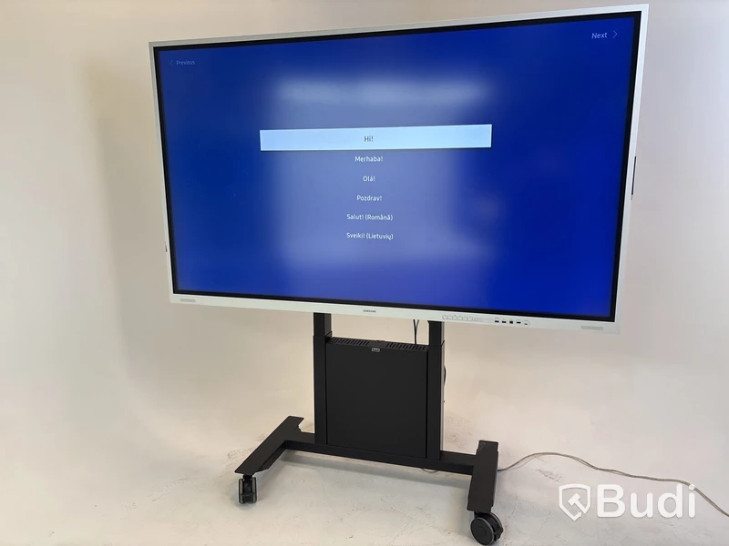Skärm Samsung Flip, WM85B 85 tum touchskärm inkl. TV-ställ på hjul