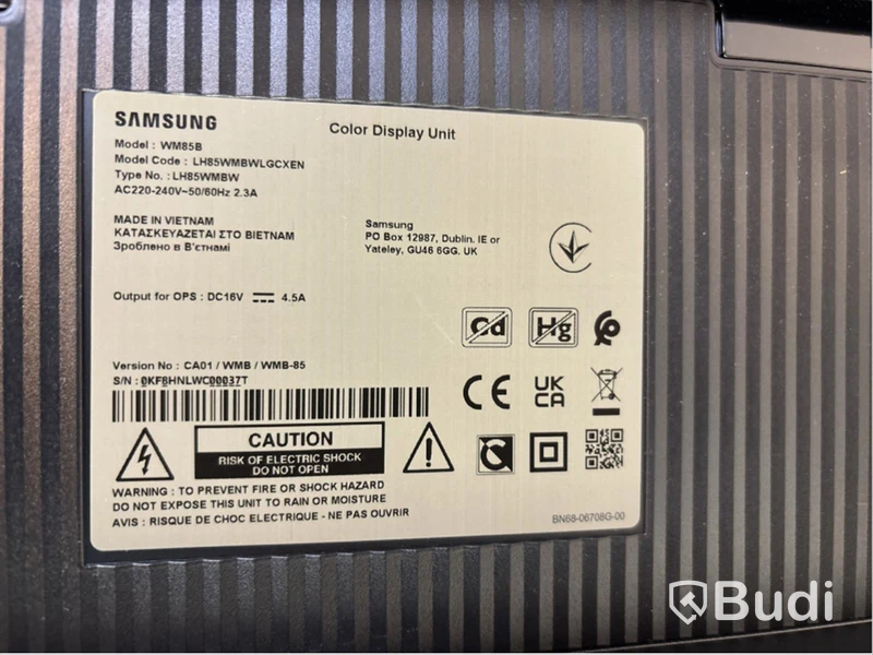 Skärm Samsung Flip WM85B 85 tum touchskärm inkl. TV-ställ på hjul