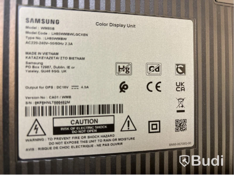 Skärm Samsung Flip WM85B 85 tum touchskärm inkl. TV-ställ på hjul