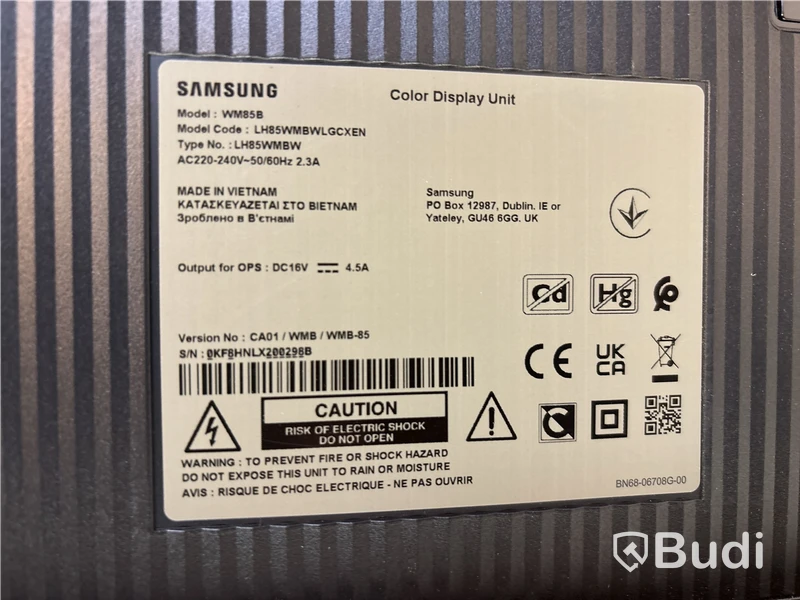 Skärm Samsung Flip WM85B 85 tum touchskärm inkl. TV-ställ på hjul