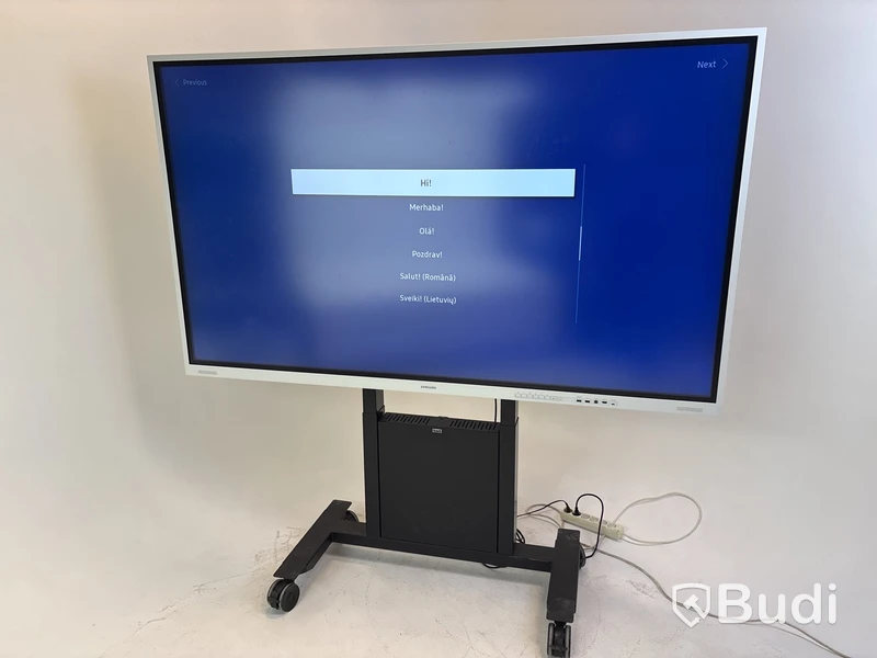 Skärm Samsung Flip WM85B 85 tum touchskärm inkl. TV-ställ på hjul