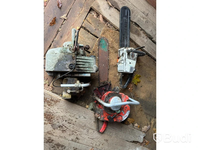 3 st. antika motorsågar