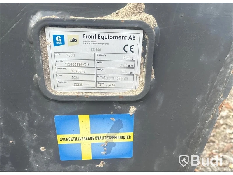 Götene Hydraulisk planerskopa HD QS70 11700L/2100 mm stående cylindrar, keps, Engcon QS70  - s/n 43238-5