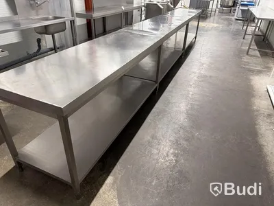 3 st rostfria bänkar