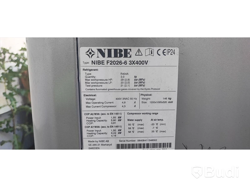 Nibe F 2020 med tank