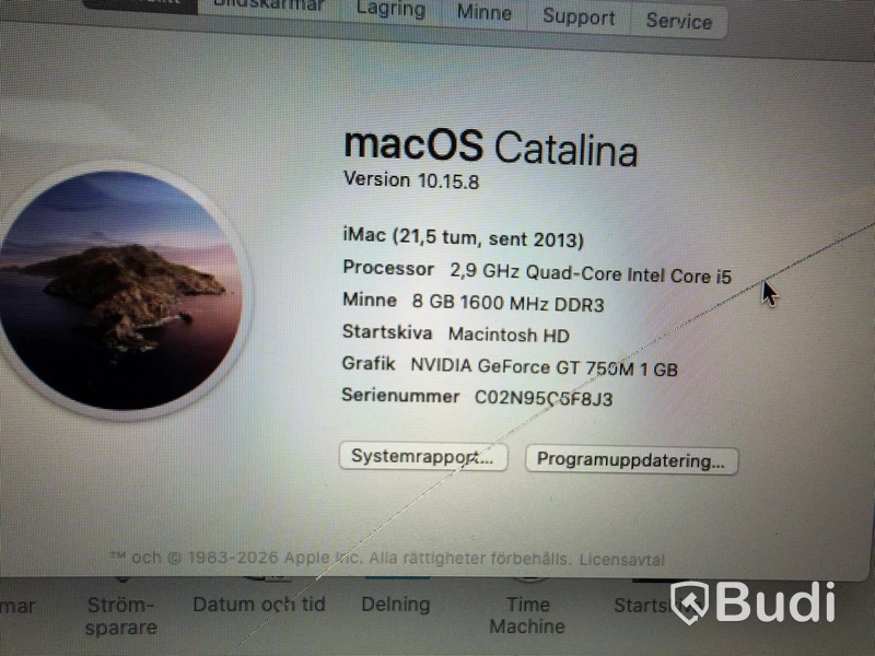 iMac Apple 21,5 tum, 2013, 8 GB RAM