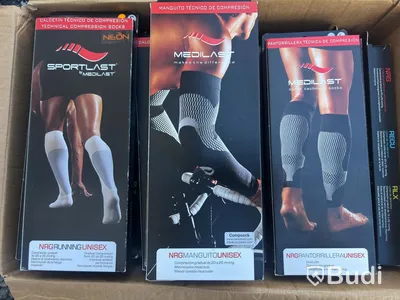Sportstöd, blandat parti ca. 150 förpackningar.