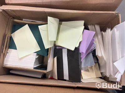 Craft supplies, envelopes and paper
