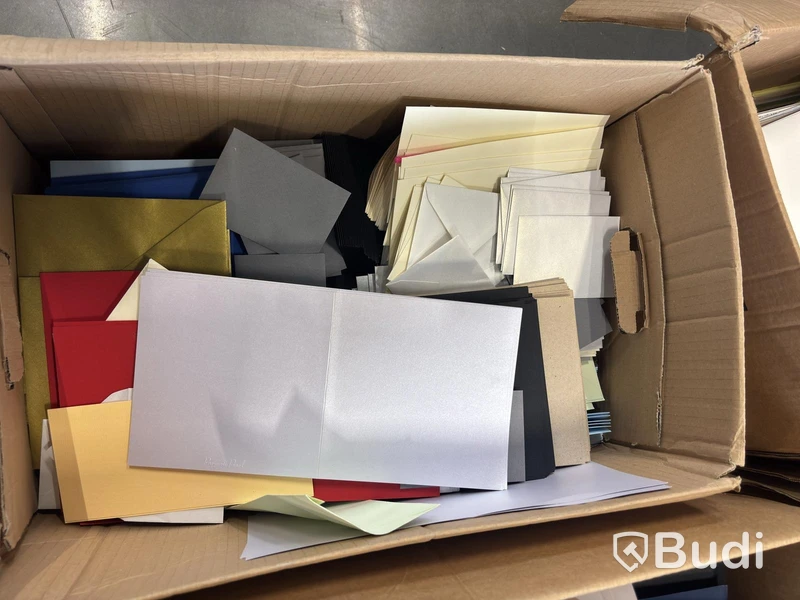 Craft supplies, envelopes and paper