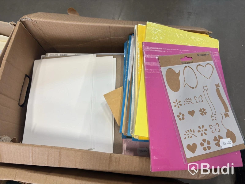 Craft supplies, envelopes and paper