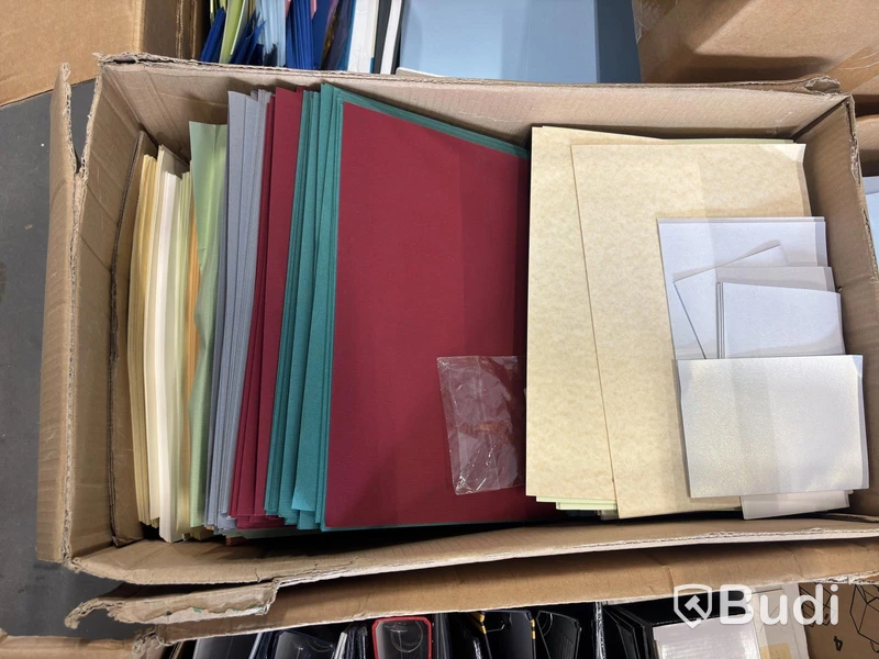 Craft supplies, envelopes and paper