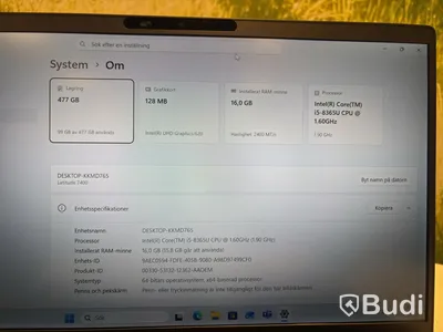 Dell Latitude 7400 laptop, i5, 16 GB RAM
