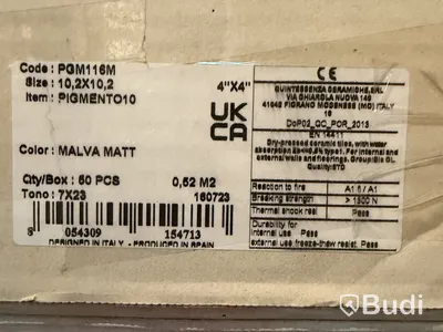 Kakelplattor Quintessenza (8 kartonger) PIGMENTO10, malva matt, 10,2x10,2 cm