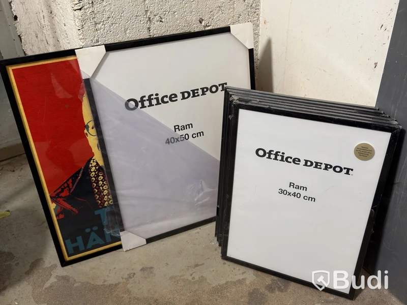 Tavelramar Office Depot, svart, 30x40 och 40x50 cm