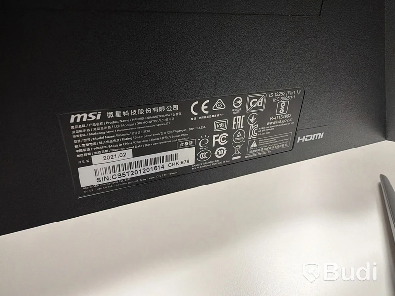 Skärm MSI, HDMI, svart, 27 tum