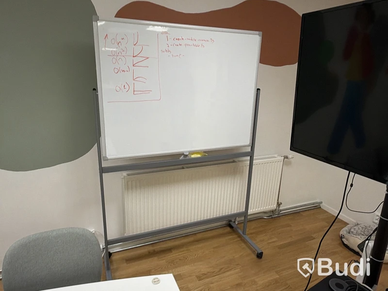 Whiteboard på stativ, med hjul