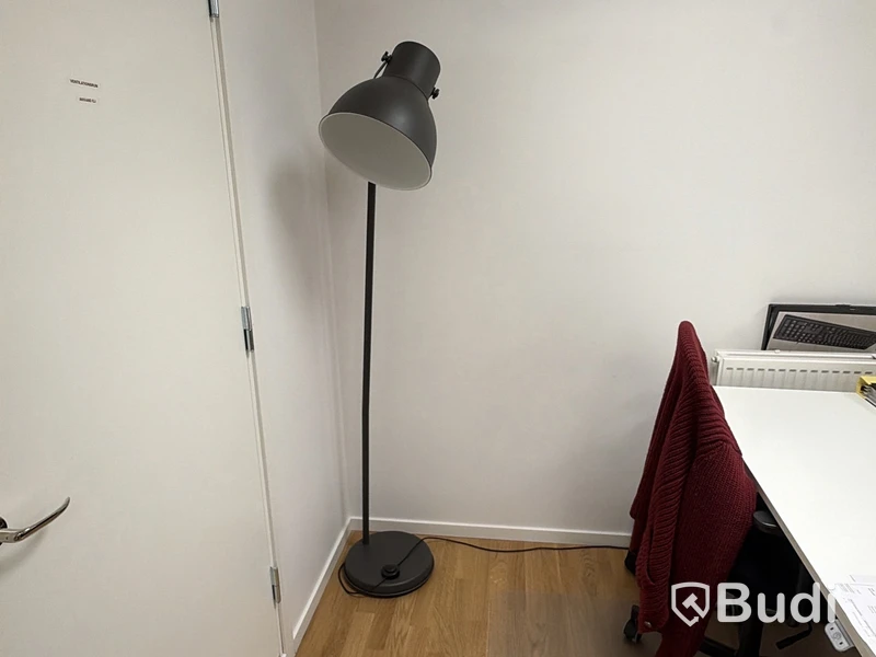 Golvlampa, mörkgrå, justerbar